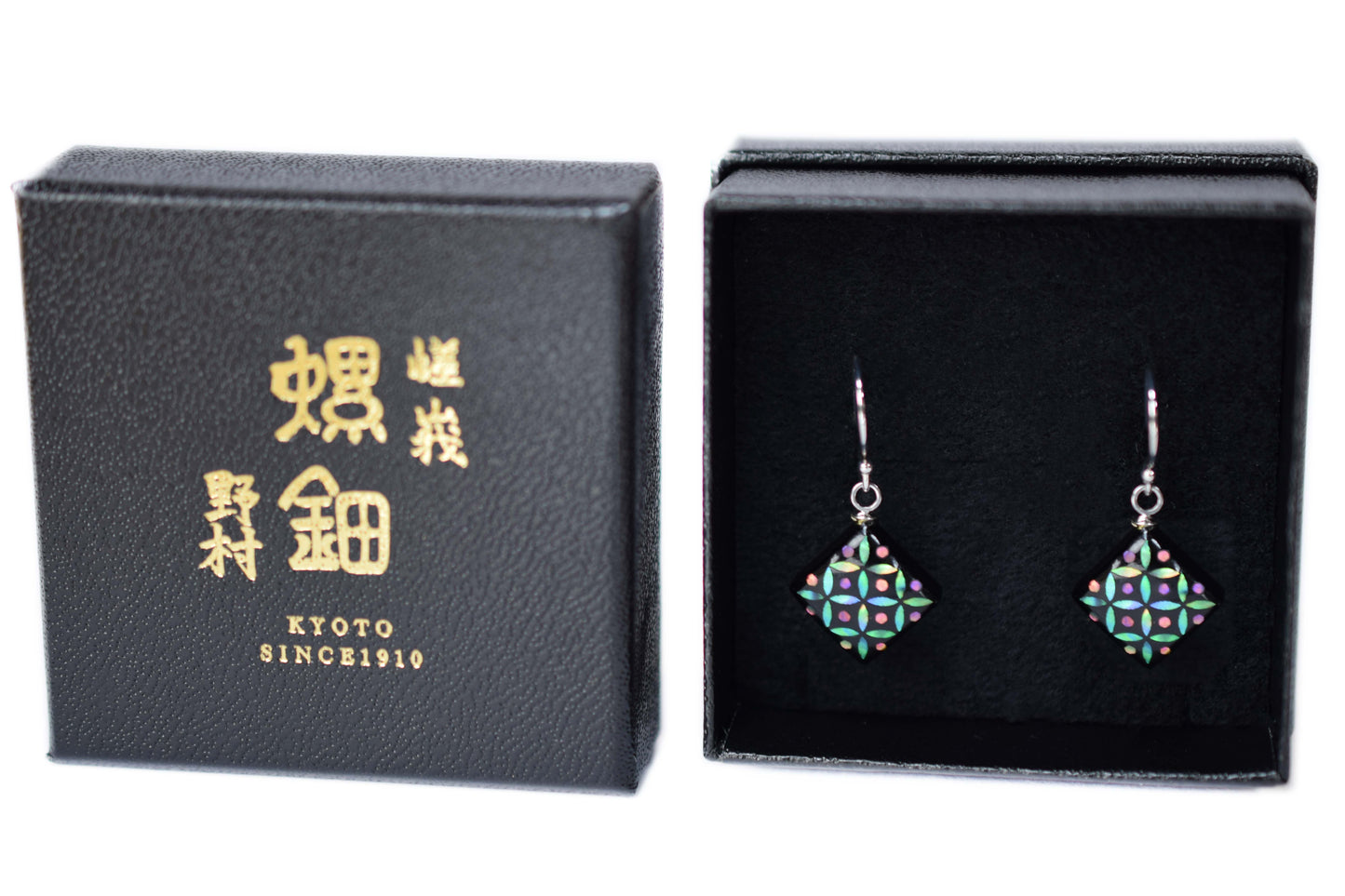 螺鈿ピアス 七宝 S GRN