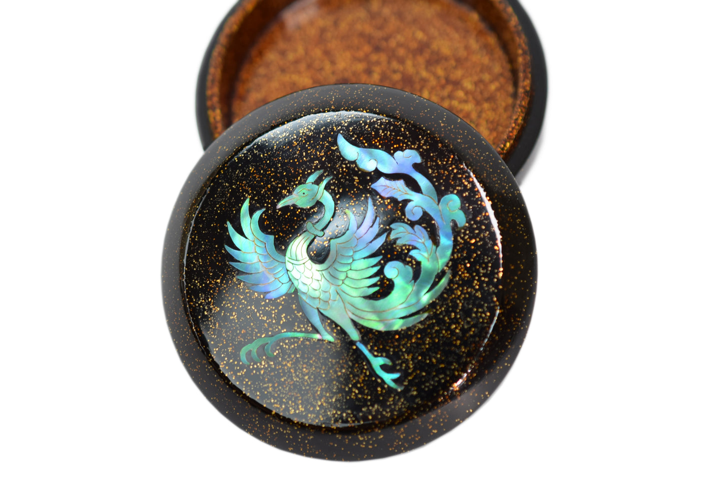 螺鈿香合 鳳凰