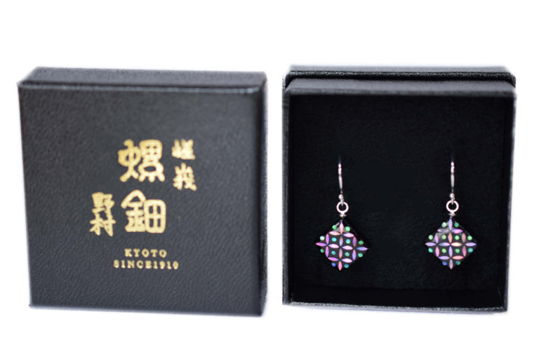 螺鈿ピアス 七宝 S PNK
