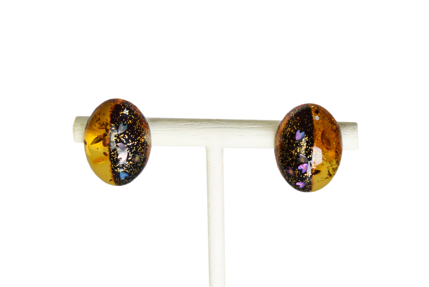 螺鈿×琥珀×金蒔 MAMORIピアス